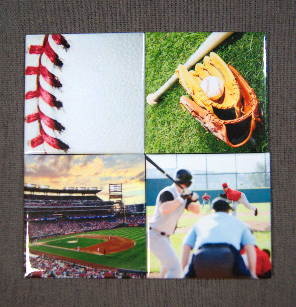 Ensemble de 4 aimants - Baseball
